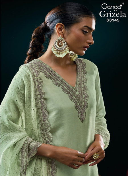 Grizela 3145 By Ganga Bemberg Silk Designer Salwar Suits Wholesale Online